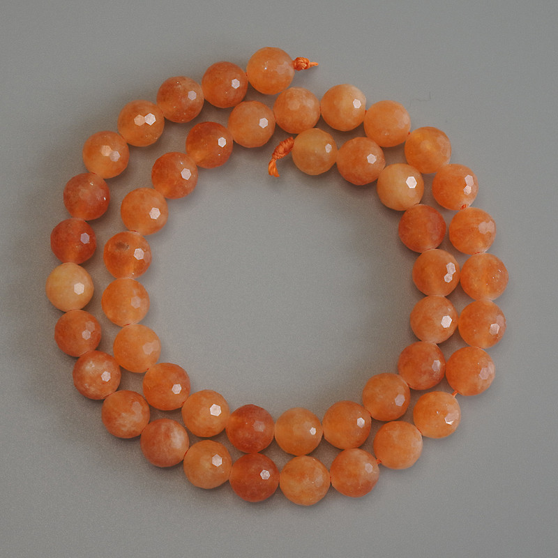 Jade Beads Natural Jade Mashan Faceted Sphere 8mm Diameter, 38cm Length