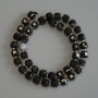 Agate Beads Faceted Cube 7x7mm+- with Seed Beads 3mm+- on Thread, Length 37cm+