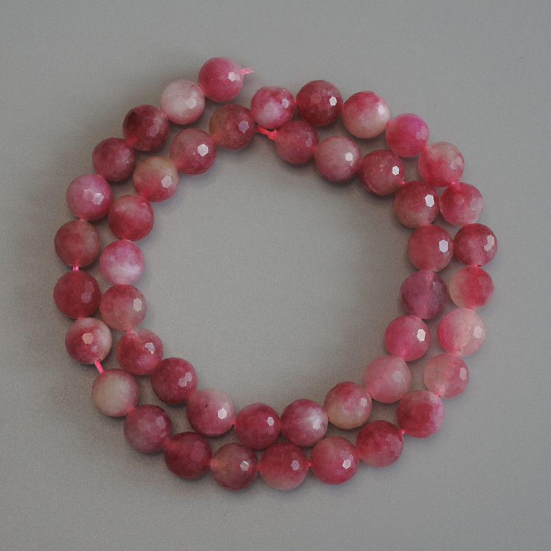 Tourmaline Beads Faceted Round 8mm+ on Thread, 37cm+ length
