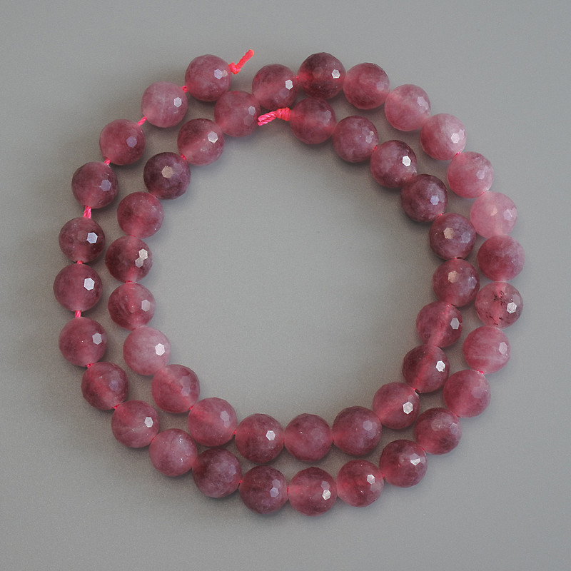 Tourmaline Beads Faceted Round 8mm+ on Thread, 38cm+ Length