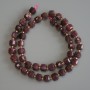 Tourmaline Beads Faceted Cube 6.5x6.5mm+ with Seed Beads 3mm+ on Thread, 38cm+ Length
