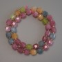 Tourmaline Beads Faceted Cube 7x7mm+ on Thread with 3mm Seed Beads, 38cm+ Length