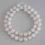 White Quartz Beads Faceted Cubes, 7x7mm±, with 3mm± Seed Beads, 38cm± Length