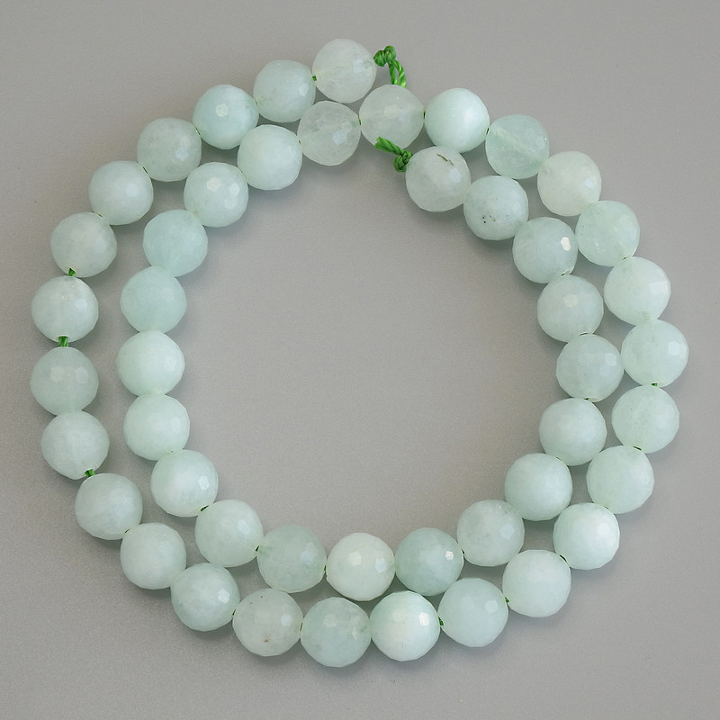 Angelite Beads, faceted ball 8mm, length 38cm