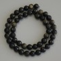 Sun Obsidian Beads on Thread Natural Stone Faceted Round 8mm±, Length 38cm±