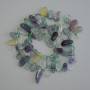 Fluorite Beads, Waffle Butterfly Shape, diameter 10-17×7-8mm±, with 3mm+ seed beads, length 39cm± on thread