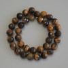 Tiger’s Eye Beads Faceted Round Beads, 10 mm diameter, 37 cm length on thread