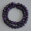 Sugilite Beads Granulated Cube, diameter 9x9mm, length 38cm on thread