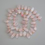 Beads Pink Quartz tumbled butterfly, diameter 12-16×6 mm ± with seed beads 3 mm ±, length 40 cm ± on a thread