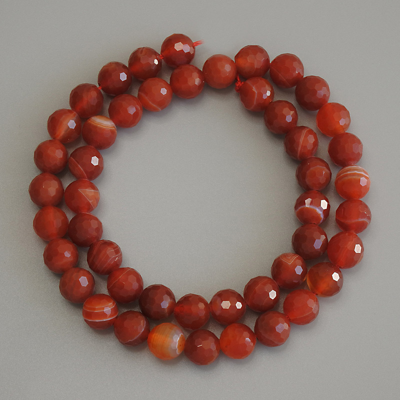 Agate Beads, faceted round beads, diameter 8mm±, thread length 37cm ±