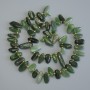 Jadeite Beads Tumbled Butterfly Shape, 12-17×6 mm±, with 3 mm+ seed beads, 40 cm ± on thread