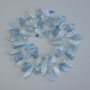 Aquamarine Seed Beads Tumbled Butterfly, diameter 13x6mm ± with 3mm+ seed beads, thread length 41cm ±