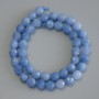 Aquamarine Beads faceted round beads, 8mm diameter, 37 cm length, on thread