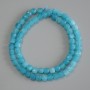 Aquamarine Beads Faceted Cube, diameter 5.5 mm, 5x5, 5 mm±, length 37 cm ± on thread