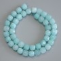Aquamarine Beads faceted cube, 9x9 mm diameter, 37 in length ± on thread