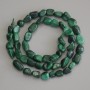 Malachite Beads, faceted, diameter 7–10×5–7 mm, length ~41 cm on thread