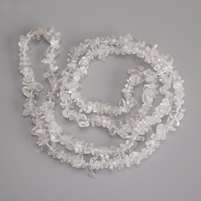 Rock Crystal Beads Chip, 10x3-5mm+-, length 76cm+- on thread