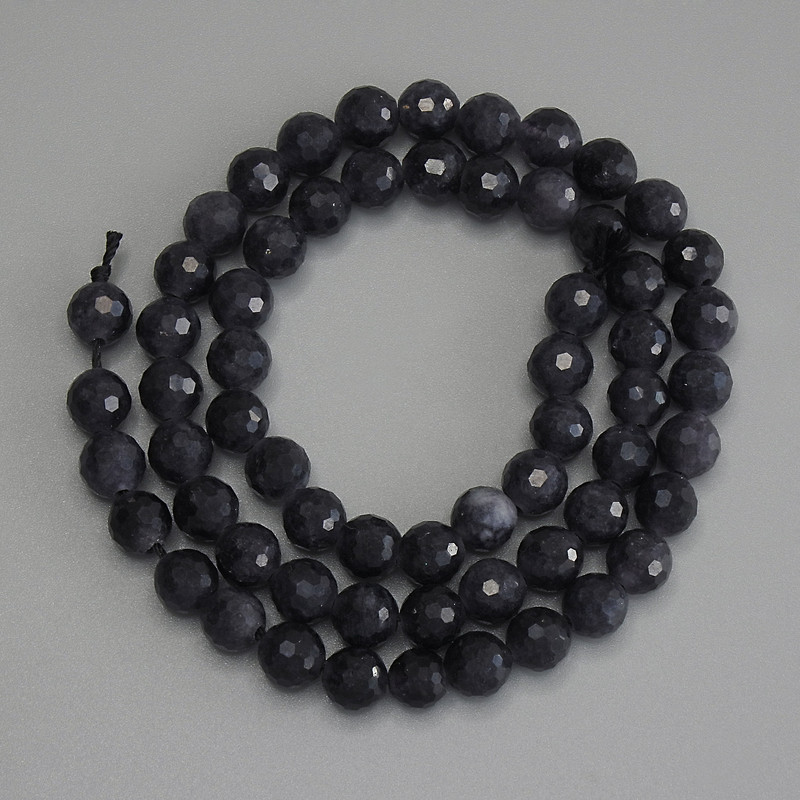 Iolite Beads, Faceted Round 6mm+ on Thread, 37cm+ Length