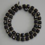 Tourmaline Beads Faceted Cube 7x7mm+- on Thread, 37cm+ Length with 3mm Seed Beads