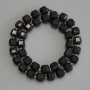 Tourmaline beads faceted cube 8.5x8.5, 5x8.5 mm ± with 3 mm ± seed beads on a thread, length 37 cm +