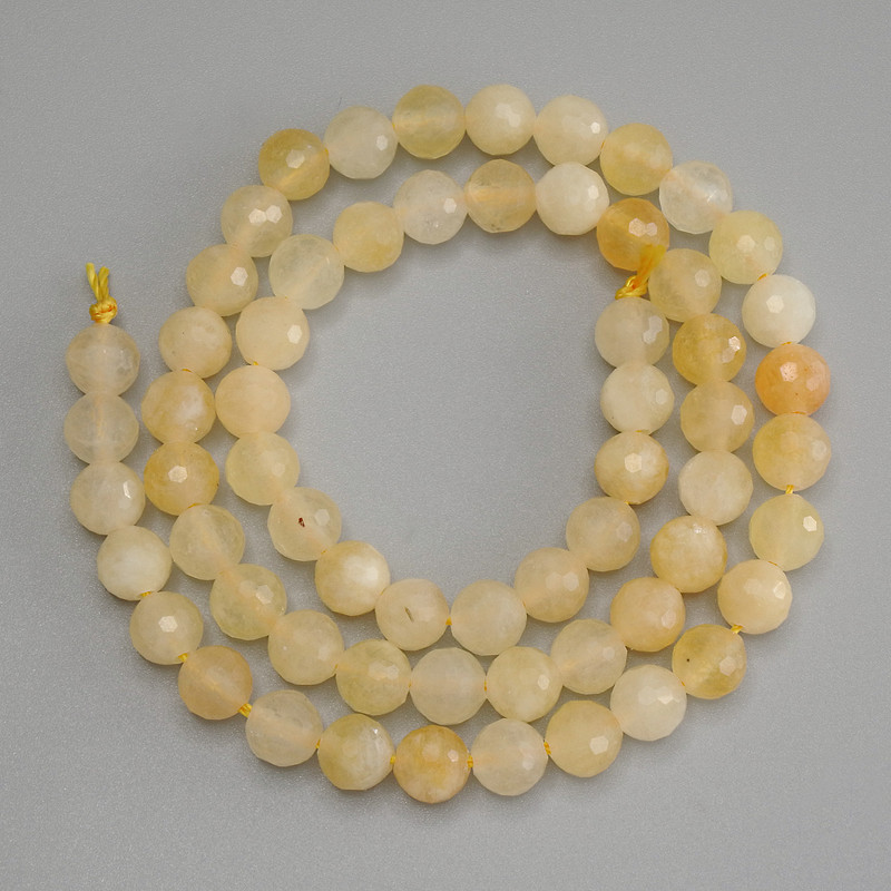 Citrine Beads, Faceted Round 6mm+, on Cord, 38in length