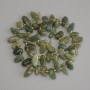 Green Tourmaline Beads Emerald-Tinted Wing Bead 10-15×6-8mm+- seed beads 3mm+- on thread, length 40cm+