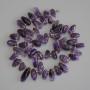 Amethyst Beads Droplet Butterfly 13x6mm+- seed beads 3mm+- on thread, length 39cm+