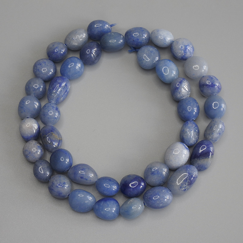 Adventurine Beads Tumbled, 9–14 mm diameter, 40 cm length