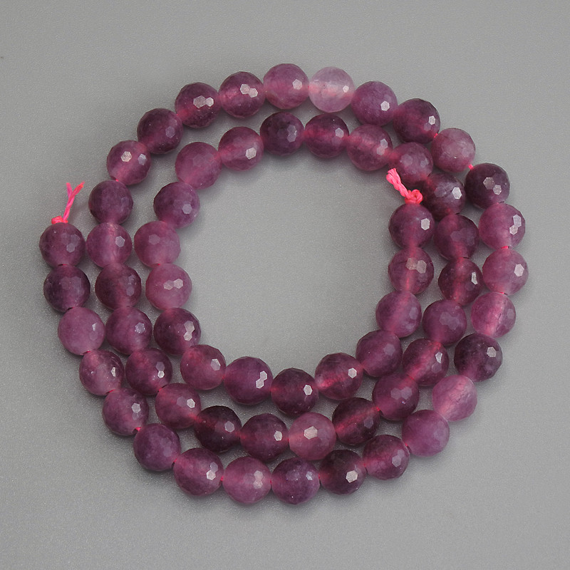 Tourmaline Beads Faceted Round 6mm+ on Thread, Length 37cm+