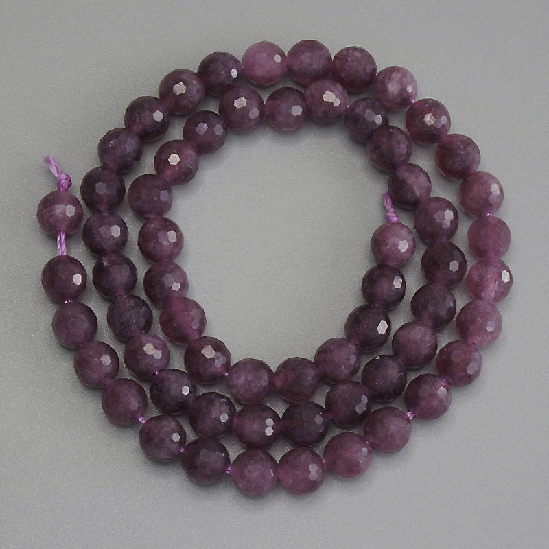Tourmaline Beads Faceted Round 6mm+ on Thread, Length 37cm+