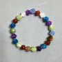 Bracelet Assortment Faceted Diamond-shaped 8x8mm+-, length 18cm (stretch)