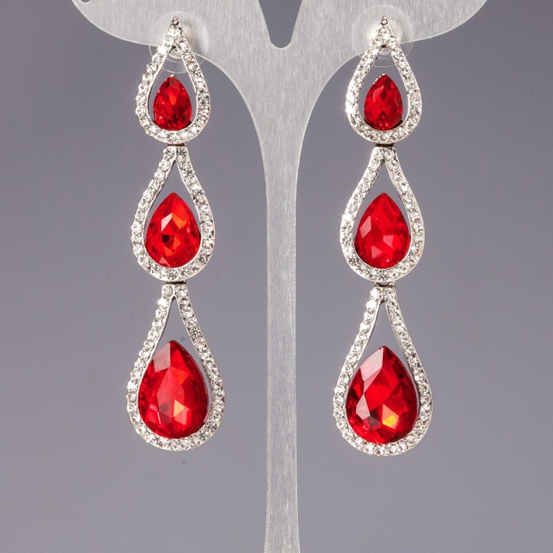 Earrings with crystals "Chandeliers" "Chandeliers" "Rain Drops"
