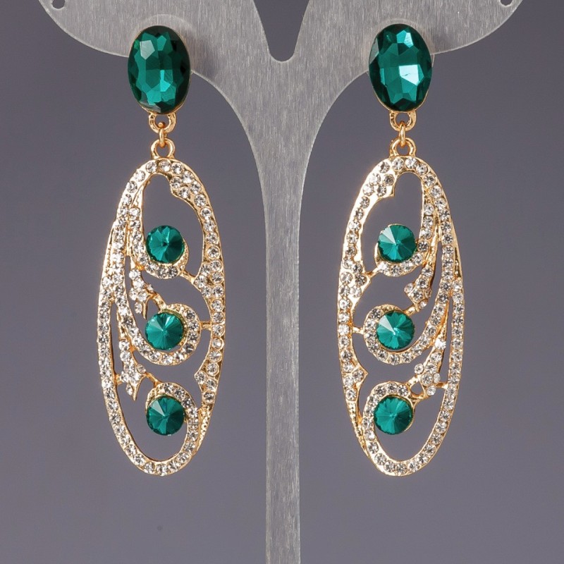 Earrings with crystals "lustre" "chandeliers" "Slovianska"