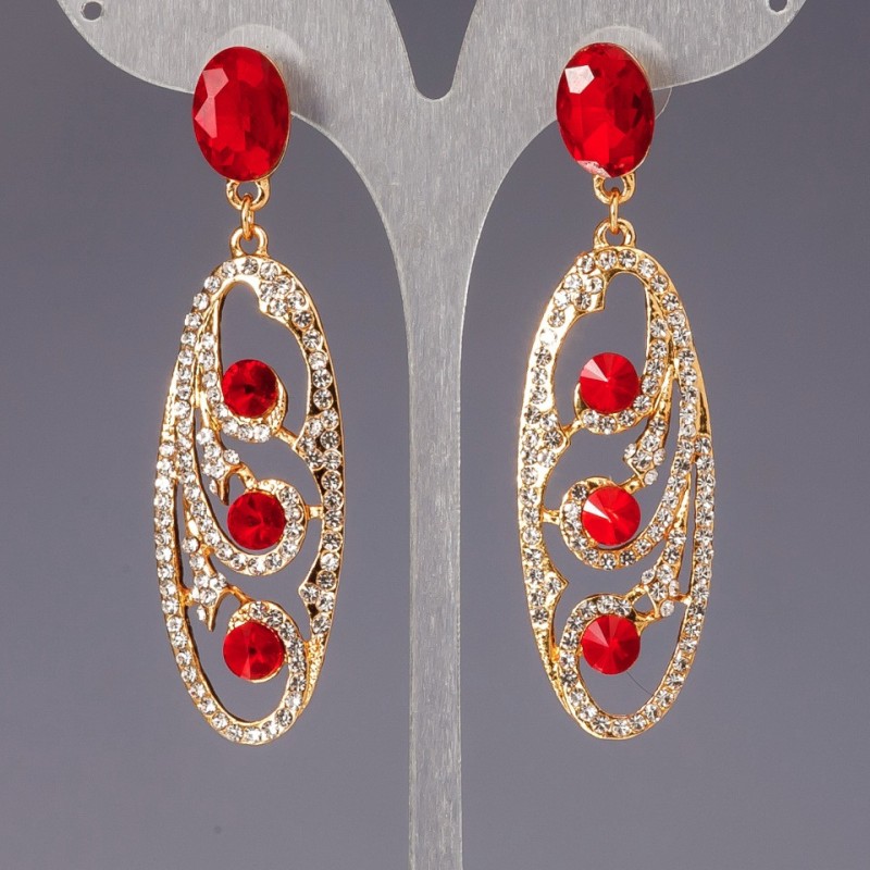Earrings with crystals "chandeliers" "Chandeliers" "Slovyanka"