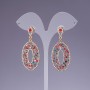 Earrings with Multicolored Crystal Beads, length 5.5 cm on Yellow Metal