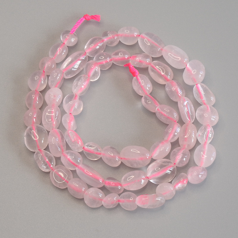 Pink Quartz Faceted Beads, 6-8x6mm, 39cm length on a thread