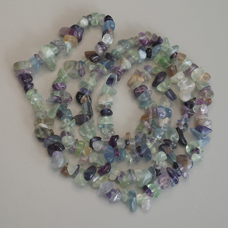 Fluorite Beads Chip, diameter 7-9×2-6mm, length 80cm on thread