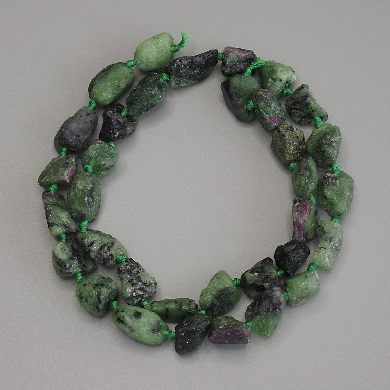 Zoisite Beads Unpolished Stone, 12x10mm diameter +-, thread length 40cm+-