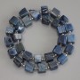 Apatite Beads Cubes, diameter 9-10x9-10mm± with 3mm+ seed beads, length 39cm± on thread