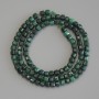 Malachite Beads, Faceted Cube, 3x3 mm, length 39 cm on a thread