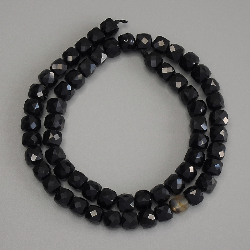 Faceted Tourmaline Beads Cube, 6.5x6.5 mm, diameter, 39 cm strands on thread