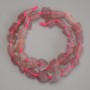 Strawberry Quartz Beads, natural unpolished stone, diameter 9-14×6-10mm, length about 40cm on thread
