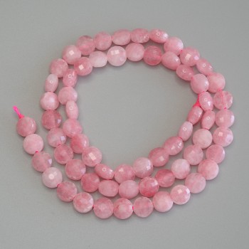 Beads Tinted Quartz 'Tourmaline' artificial faceted coin, diameter 6mm±, length 39cm± on a strand