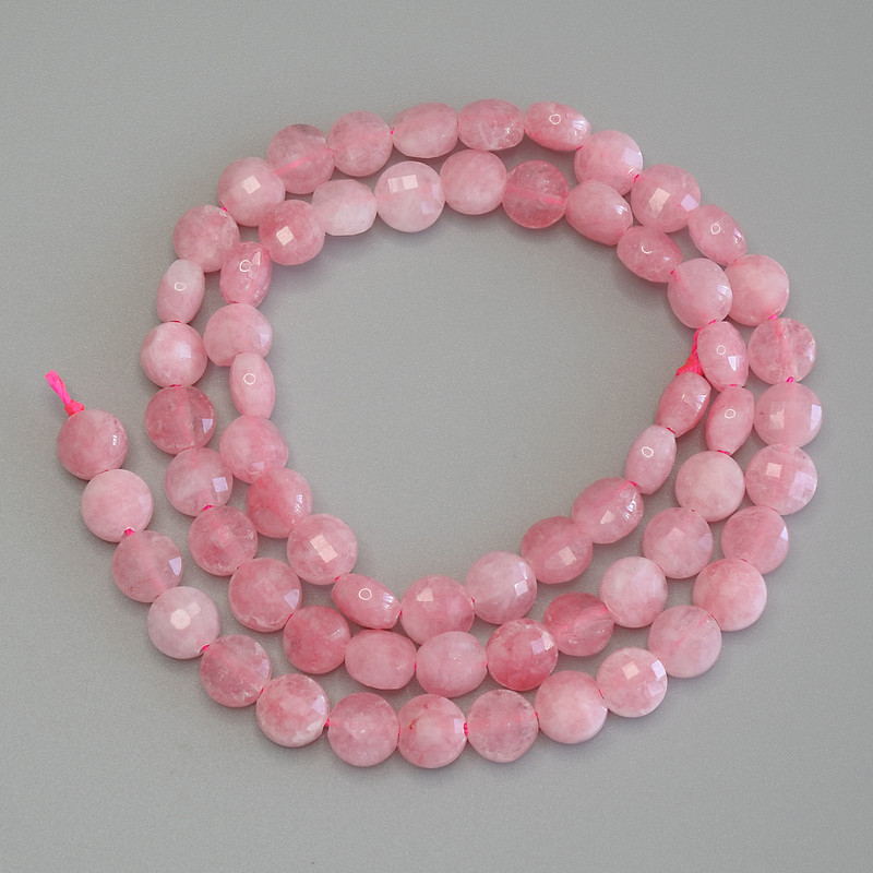 Beads Tinted Quartz 'Tourmaline' artificial faceted coin, diameter 6mm±, length 39cm± on a strand