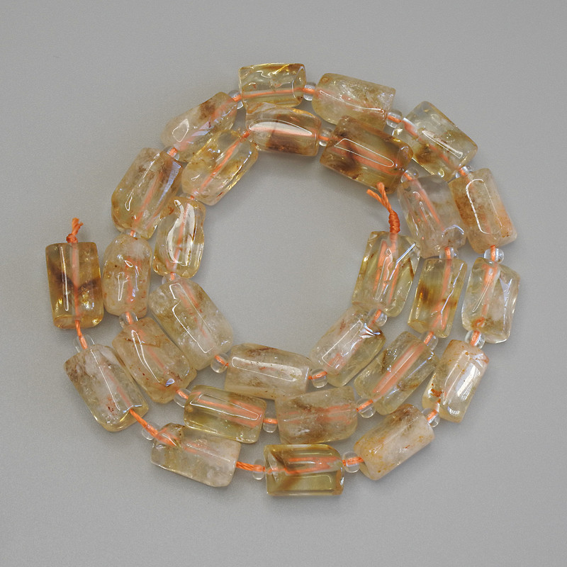 Citrine Cabochon Beads, 11x7mm, on Thread, 41cm