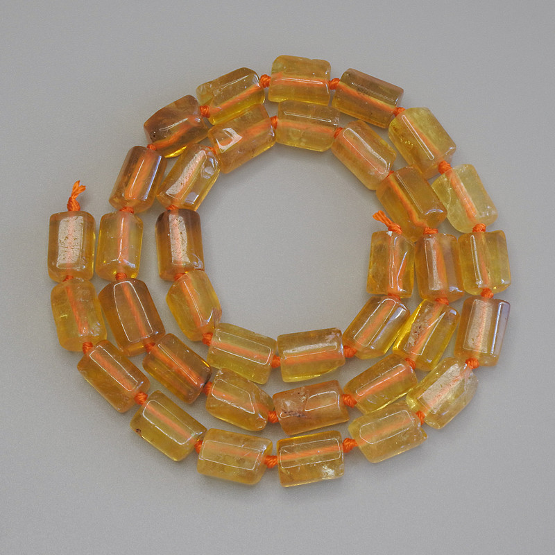 Citrine Beads, Faceted, 11x7mm, ±, on Thread, 41cm±