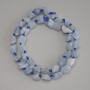 Aquamarine Beads, Untreated Stones, diameter 9-12×6-10mm, ± length 42cm on thread