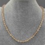 Necklace with synthetic Selenite, faceted rondelles 6x4 mm, length 50 cm +