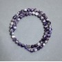 Amethyst Beads natural stone smooth ball, diameter 6.5mm±, length 39cm± on thread