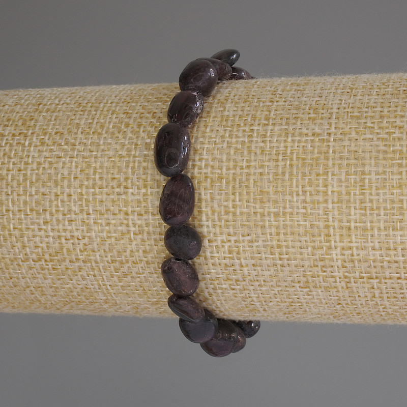 Garnet Bead Bracelet, round-cut, diameter 7-10×8mm, length 18cm (stretch)
